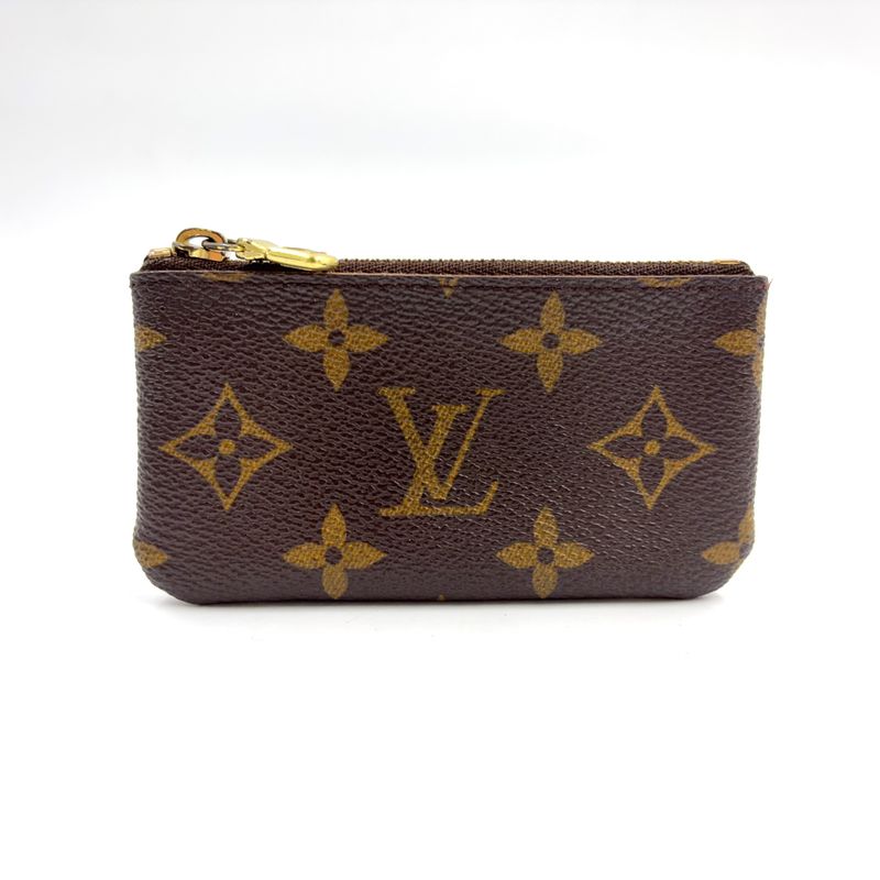 Louis Vuitton Monogram Coin Purse Brown Leather Pvc
